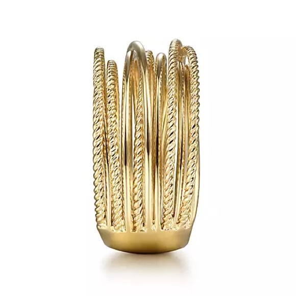 Gabriel and Co.  14K Yellow Gold Crisscross Twisted Rope Ring - Picture 2 of 11